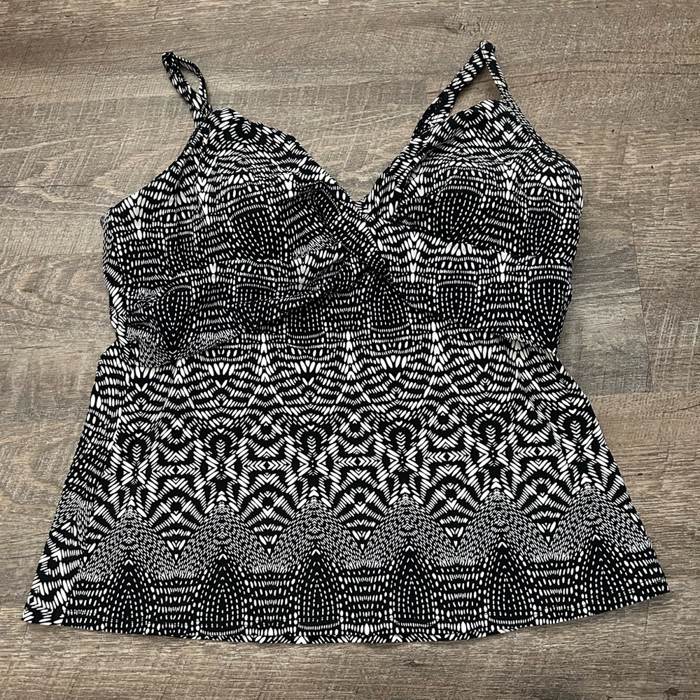 Christina Black & White Geometric One-Piece Swimsuit